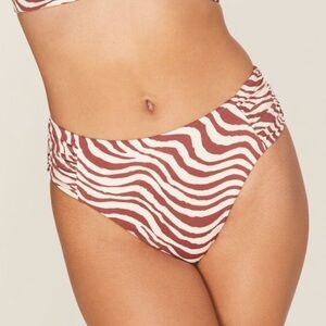 Andie Swim Stripe Maroon Truffle Zebra Animal Hipster Bikini Bottom Swimsuit